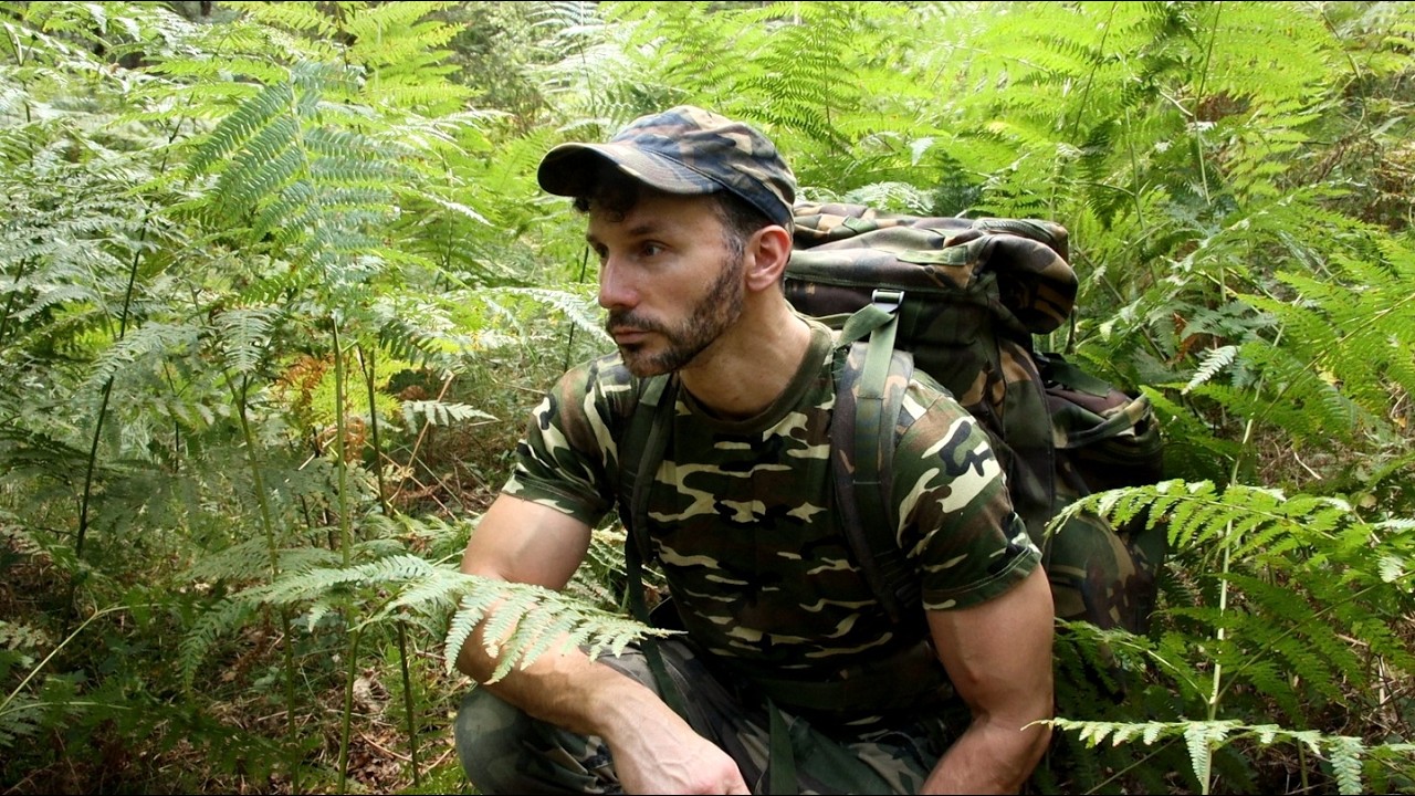 Forest Stealth Camping. Campfire, Hiking & Cooking Outdoors.