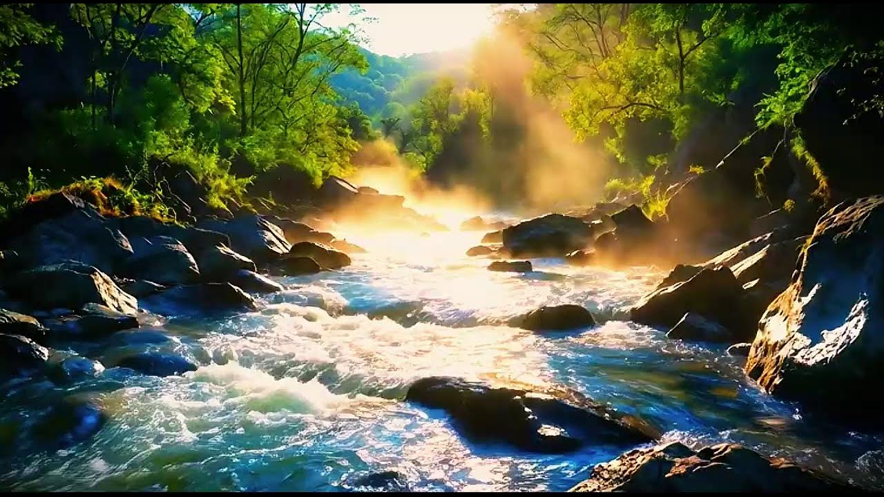 LIVE NOW 🌊  Relaxing Mountain Stream  ☀️ | Deep Sleep  🌿 |  Meditation Ambience |  Dark Screen Opti