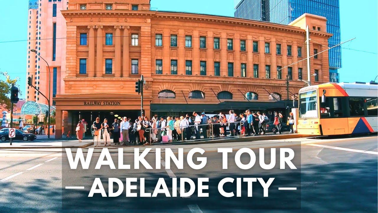 Adelaide Australia Walking Tour | Past Office Rush Hours | Flinders Street | King Williams [4K]