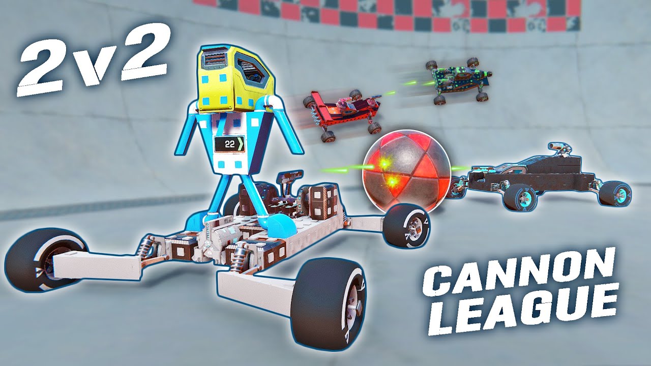 I Built a Gunslinging CarBot to Play CANNONS-ONLY Carball! (Trailmakers Multiplayer Gameplay)