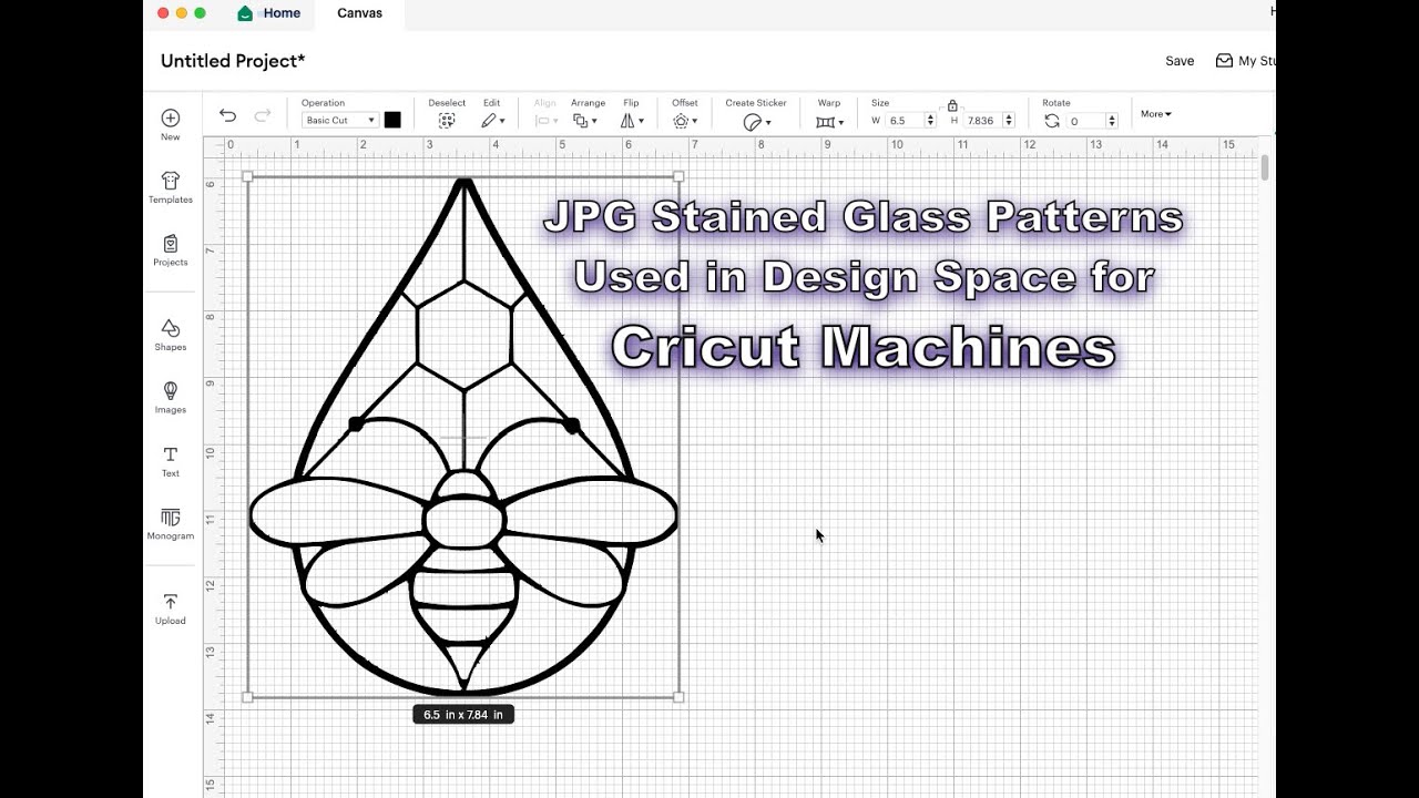 Использование винилового плоттера Cricut с шаблонами витражей JPEG.