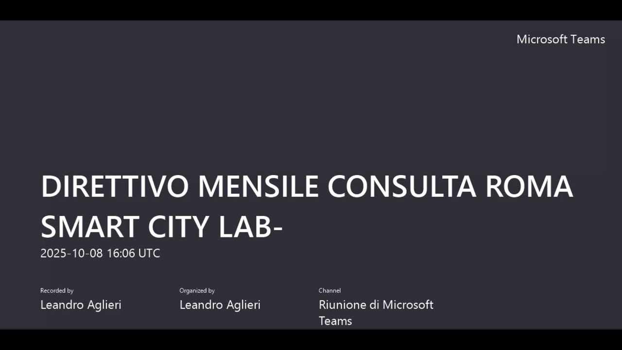 DIRETTIVO DELL'8 OTTOBRE 2025 DELLA CONSULTA ROMA SMART CITY LAB - INTERVENTO CORBUCCI