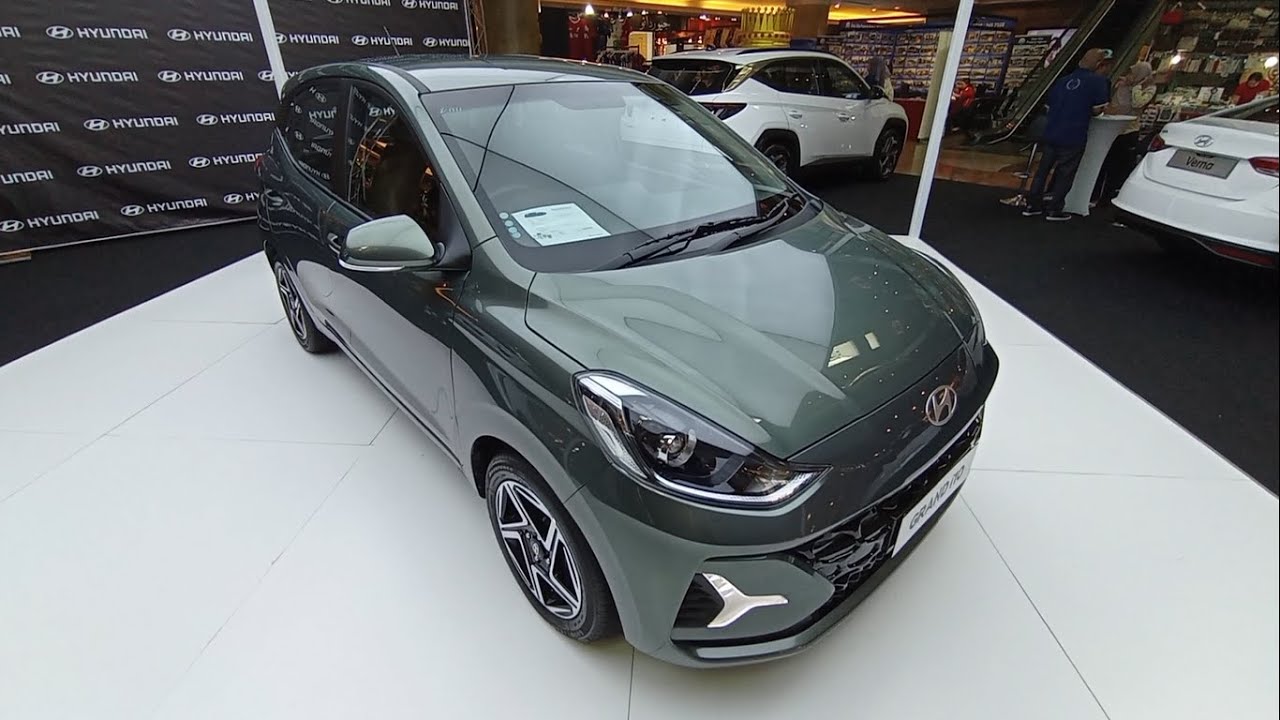 Hyundai Grand i10 Premium green (AI3) 1.2 4AT facelift walkaround exterior and interior (Brunei)