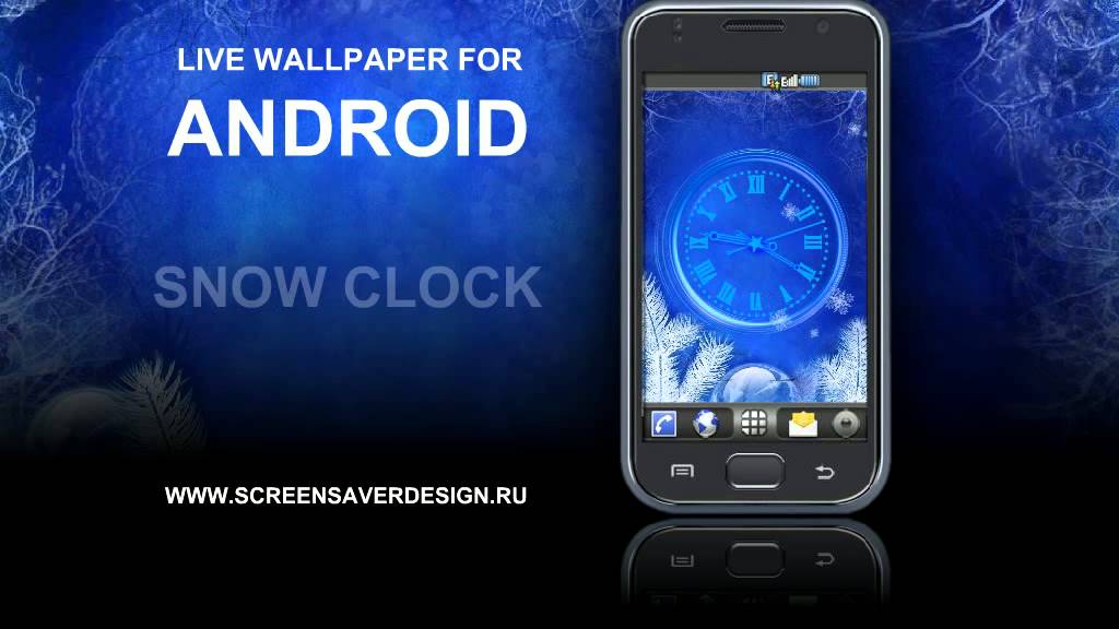 Snow Clock Live Wallpaper - Winter clock with falling snowflakes