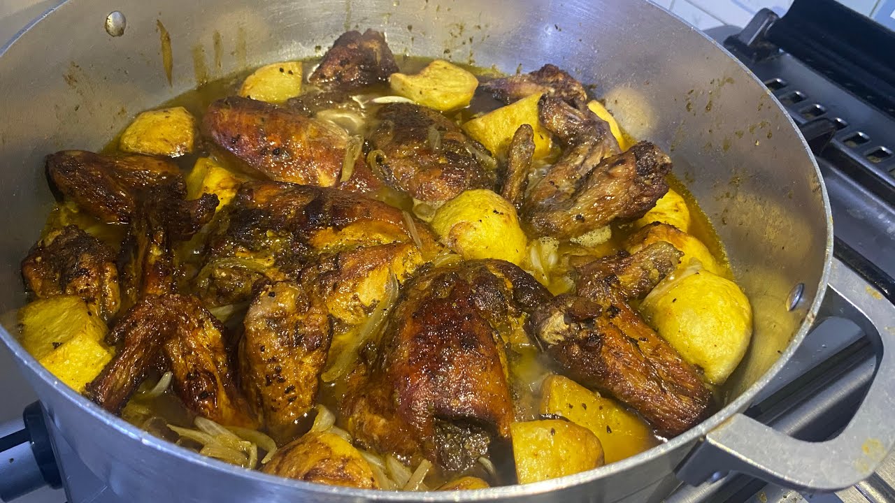 Touffé poulet de ma grand mère avec gratin de macaroni