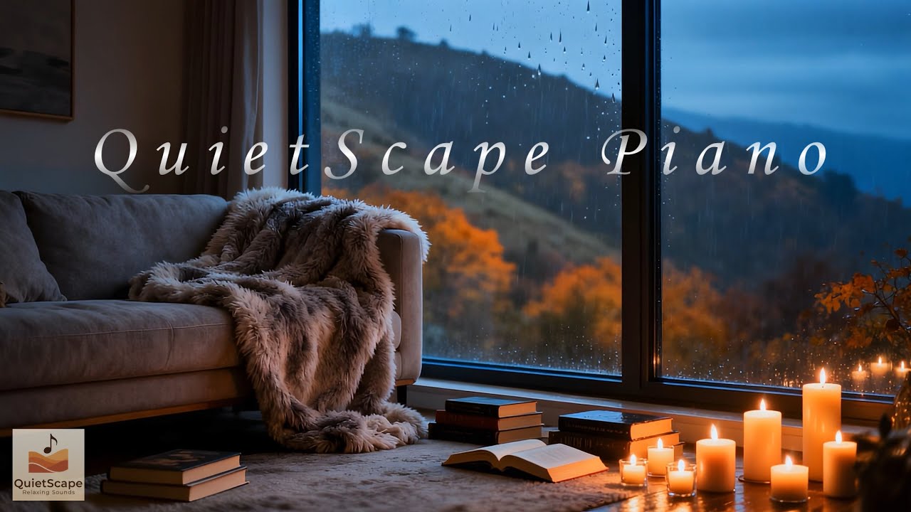 Cozy Rainy Window Ambience with Relaxing Piano & Strings 🌧️ Reading Nook for Focus & Sleep
