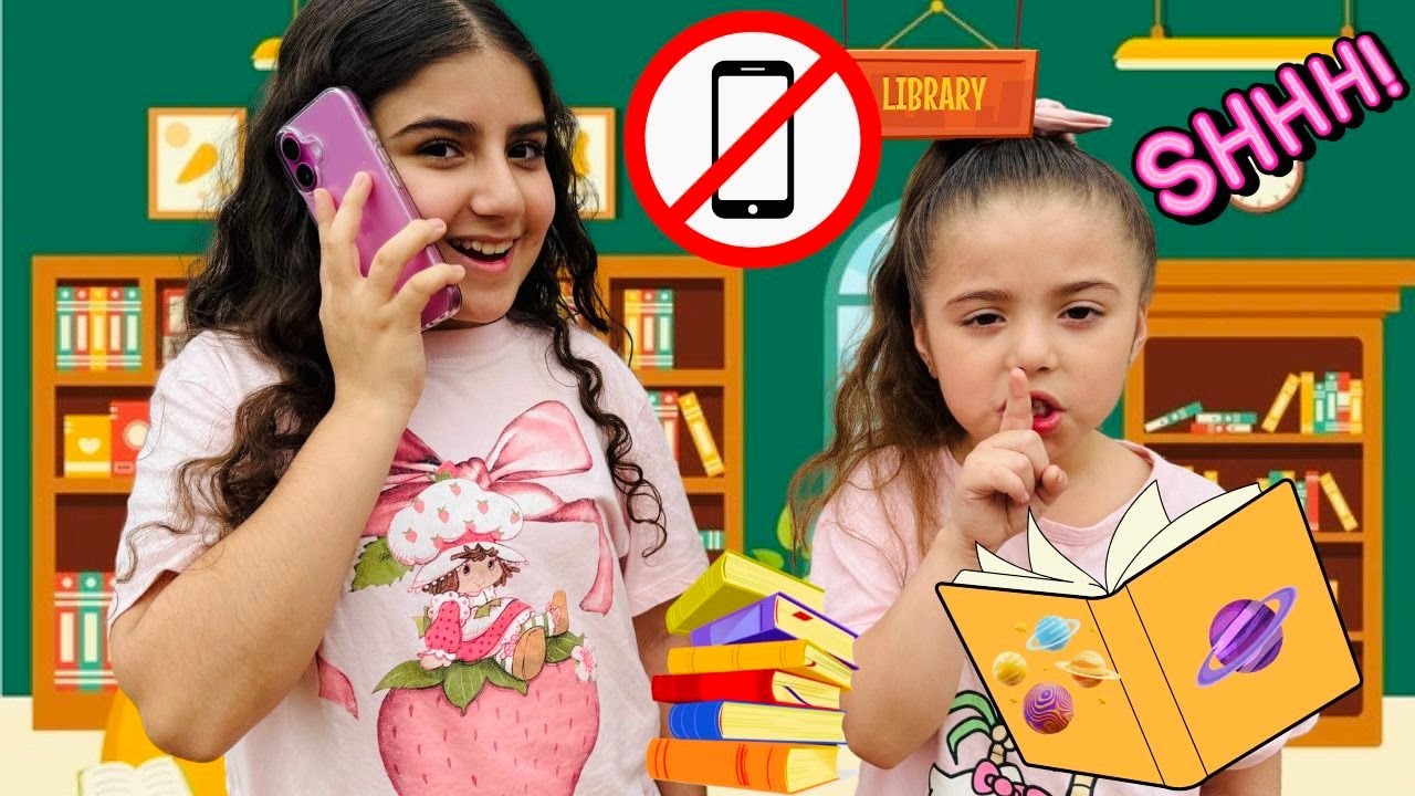 Elizabeth and Briceida Learn Library Rules and Manners