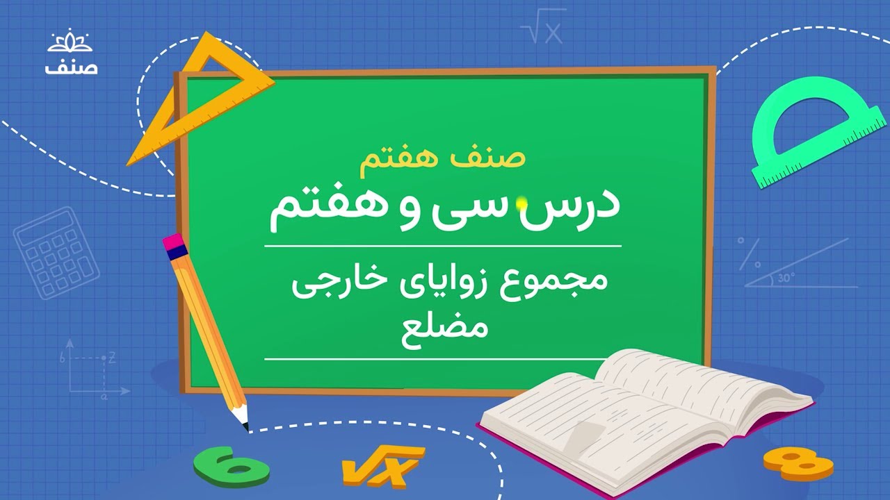 صنف - ریاضی صنف هفتم - درس ۳۷: مجموعه زاویه های خارجی یک مضلع