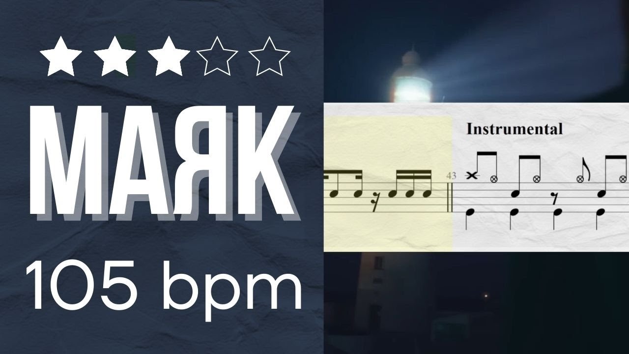 Drum Sheet “МАЯК” The Hardkiss (★★★☆☆) (Drum score)