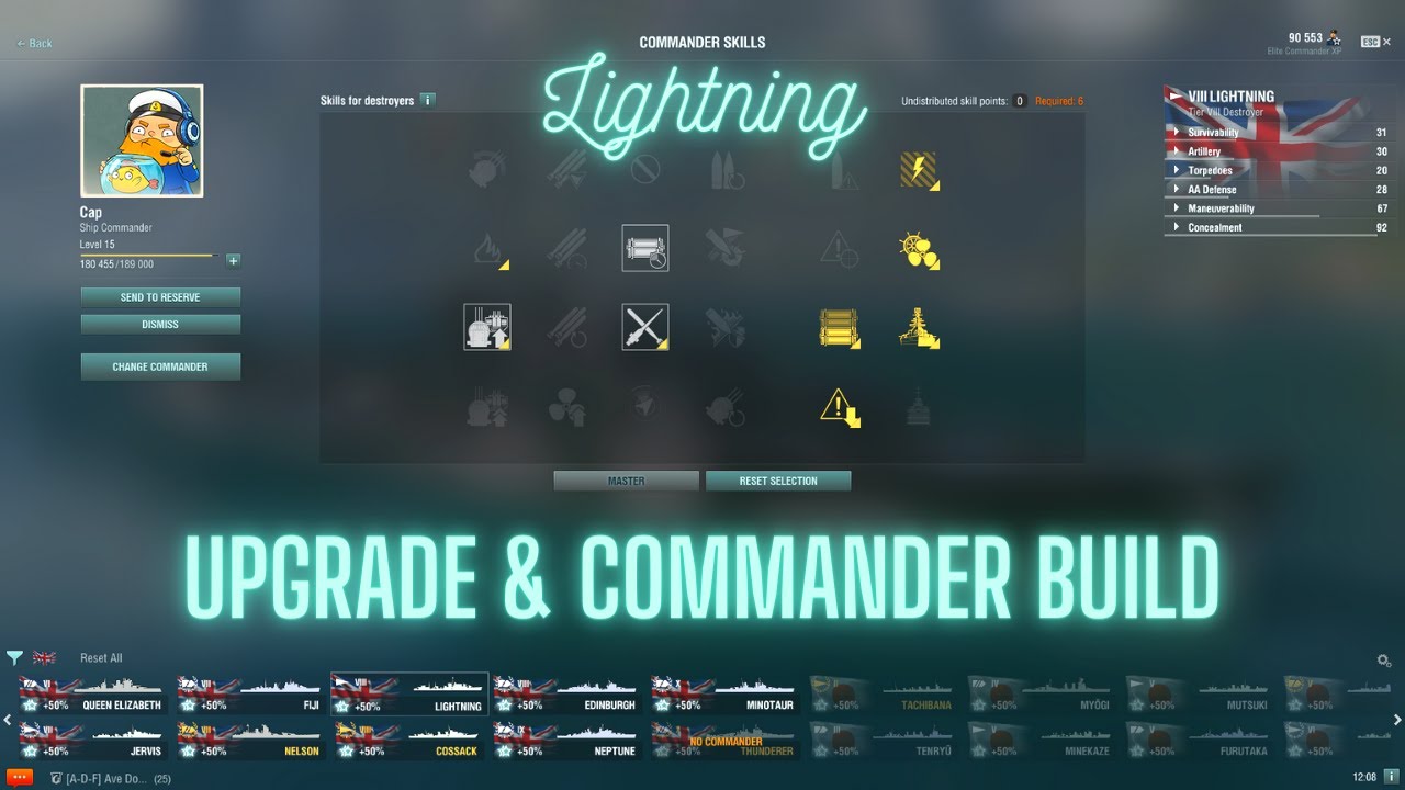 World of Warships - Upgrade & Commander Build: Lightning