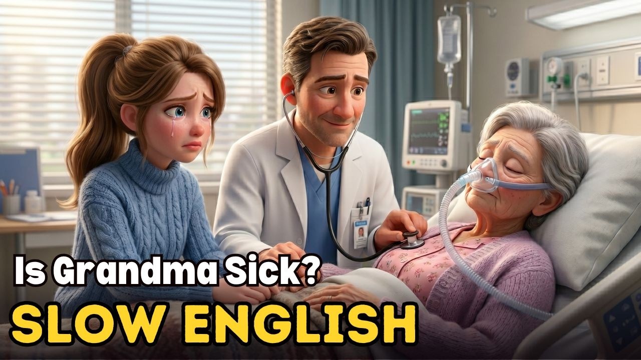 Grandma at the Hospital | A1-A2 | Listening & Speaking Practice (with subtitles)