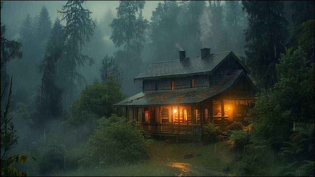 Try Listening In 3 Minutes Deep Sleep With Heavy Rain & Strong Thunder Sounds in a Forest House