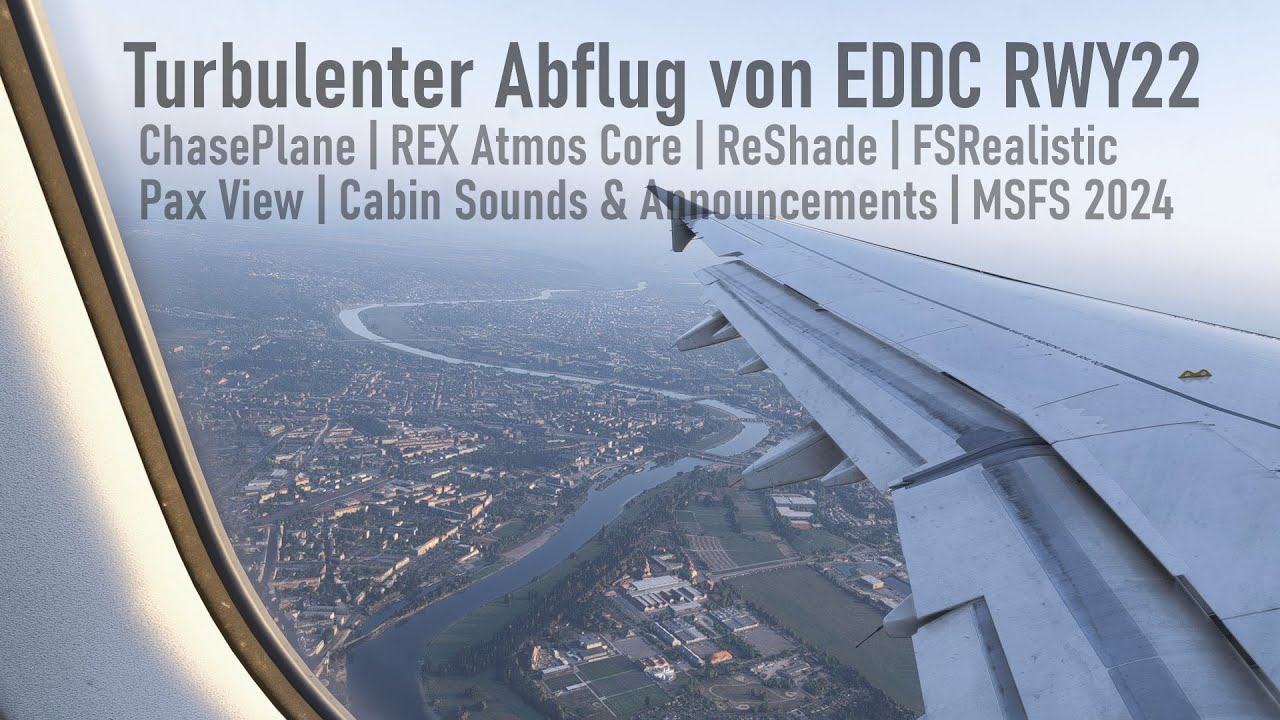 4K | DE | Turbulenter Abflug von EDDC RWY 22 | ChasePlane | REX Atmos Core | FSRealistic | MSFS 2024
