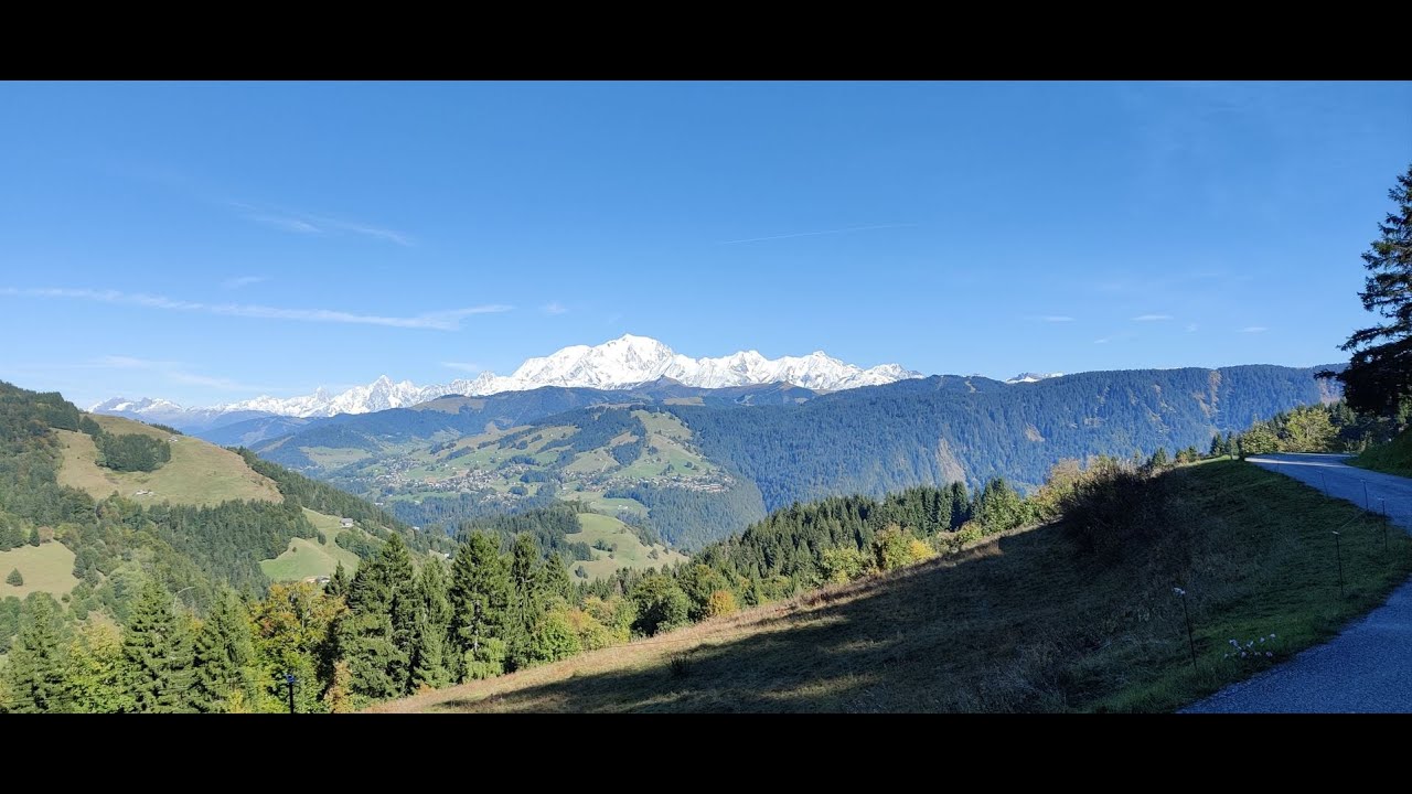 Les Cols de La Forclaz et de l'Arpettaz avec ma Moto Guzzi V9 et vue sur le massif du Mont Blanc 😀