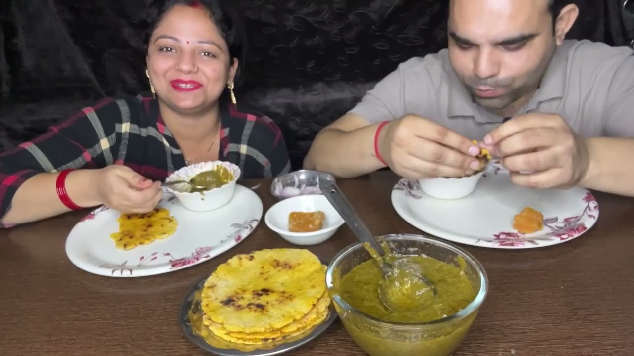 ￼ mukbang show Sarso ka saag Makka ki Roti￼ se hua jaadu
