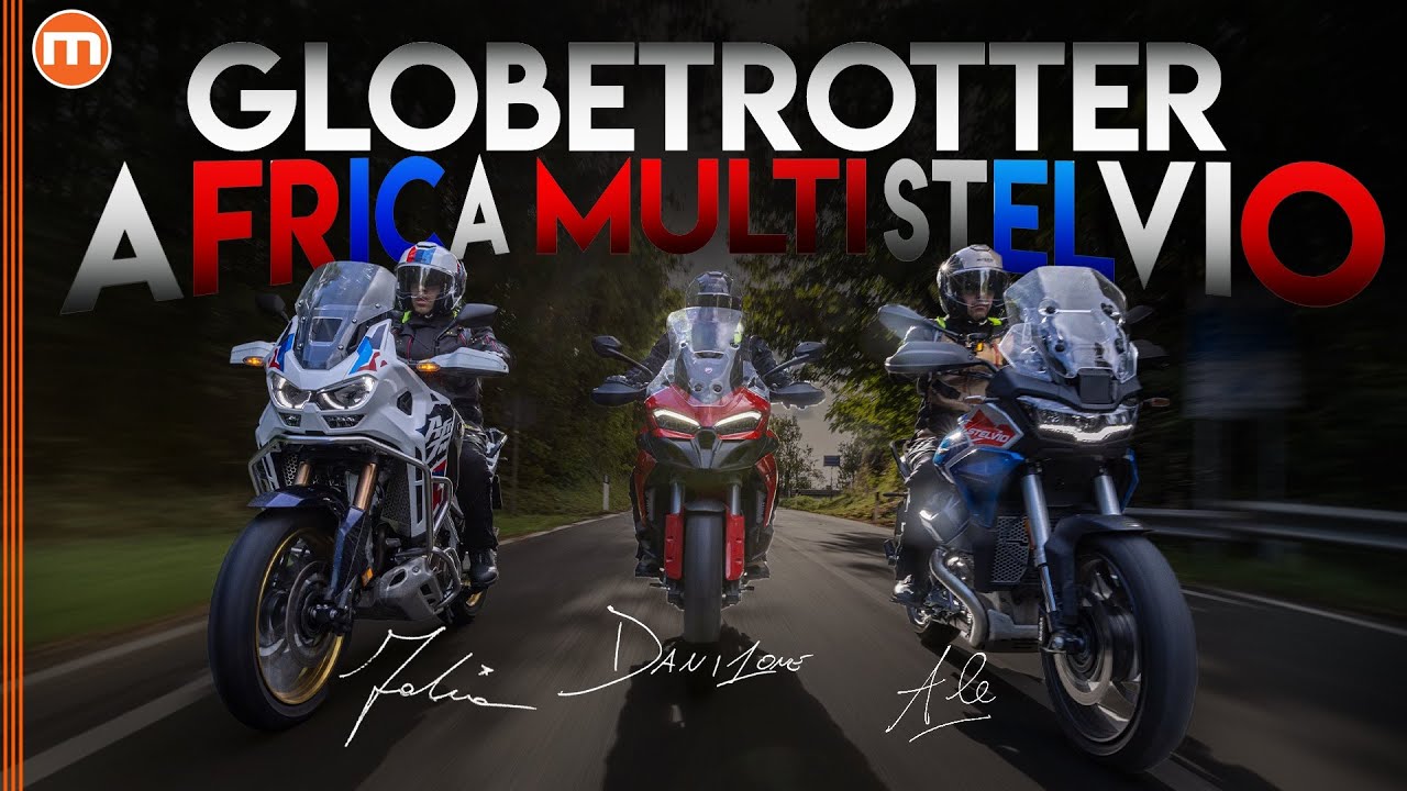 Comparativa Globetrotter | Sfida tra Ducati Multi V2 S, Honda Africa Twin AS DCT, Moto Guzzi Stelvio