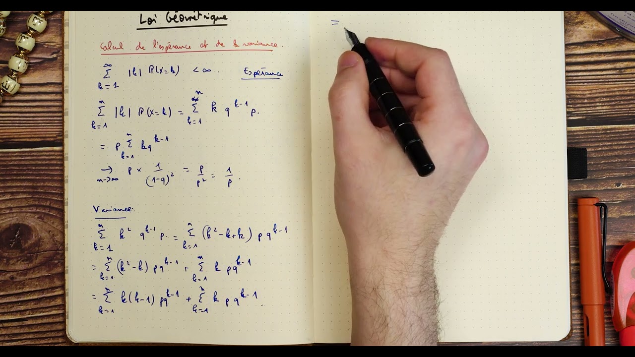 COMMENT CALCULER L'ESPÉRANCE ET LA VARIANCE DE LA LOI GÉOMÉTRIQUE
