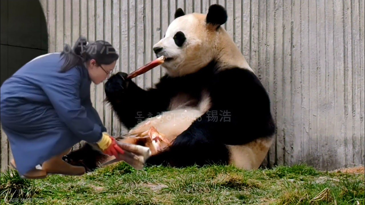 푸야를 위한 왕사육사님의 특별 케어~❤️ | 2월 23일(푸바오 실시간) Panda Fubao