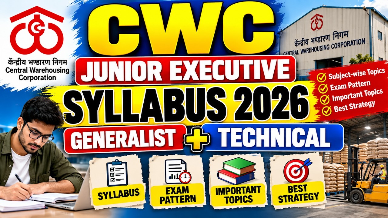 CWC Junior Executive Syllabus 2026 | CWC Exam Pattern | CWC Syllabus | CWC Exam 2026 | CWC Online