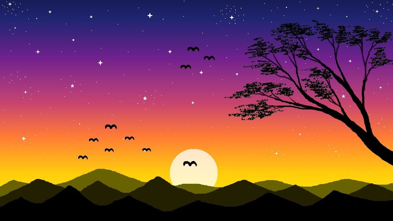 Ms. paint scenery drawing tutorial || Microsoft paint में drawing करना सीखें बिल्कुल सरल भाषा में