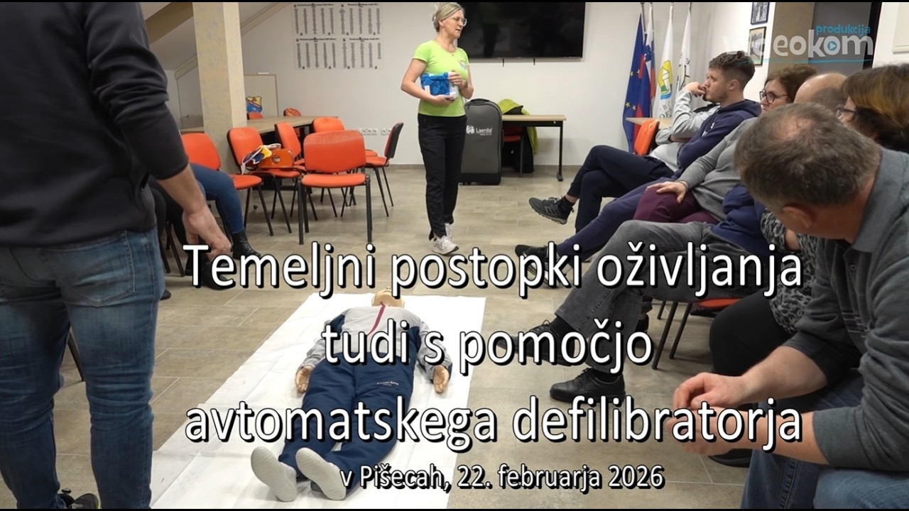 Temeljni postopki oživljanja z uporabo avtomatskega defilibratorja v Pišecah