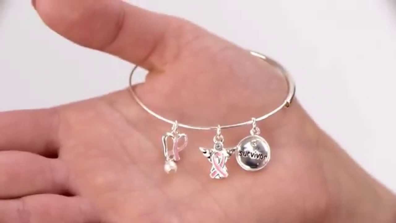 Pink Ribbon Survivor Wire Cable Bracelet