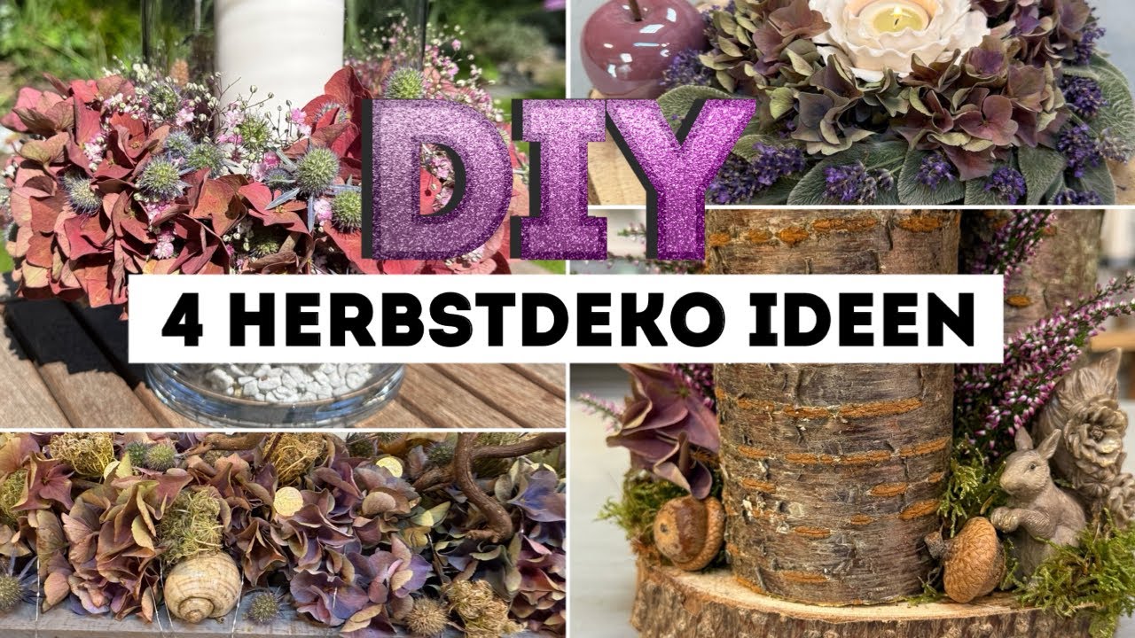 4 HORTENSIEN DEKO Ideen zum selber machen | HERBSTDEKO | Step by Step Videos in der Beschreibung  
