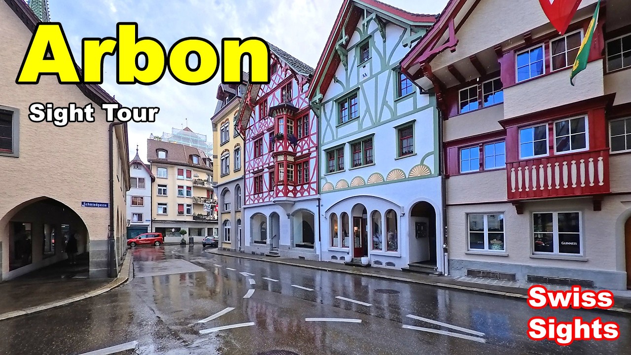 Arbon Switzerland 4K Beautiful Rainy Day Lake Constance