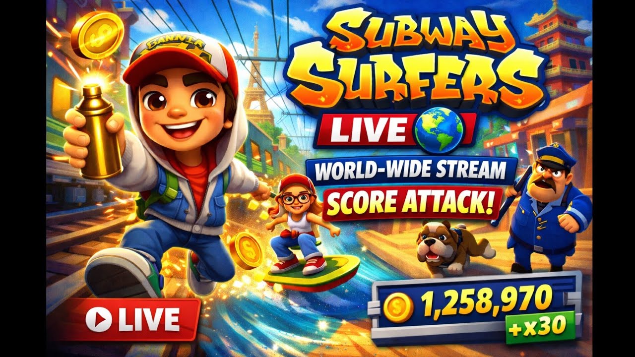 !🔴 Subway Surfers LIVE  🌎 | World-Wide Stream | Score Attack #shortsfeed #yt