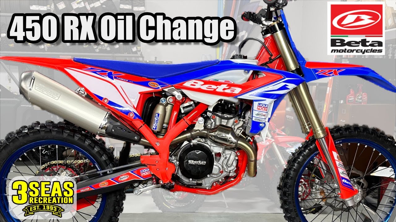 2024 Beta 450 RX Oil Change Procedure, 4-Stroke Beta Motocross Motorcycle, 3 Seas Recreation / 3SRTV