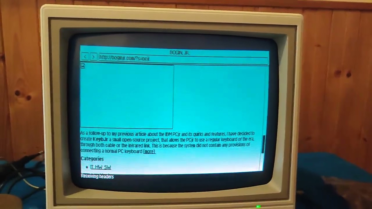 Browsing the Web on an IBM PCjr