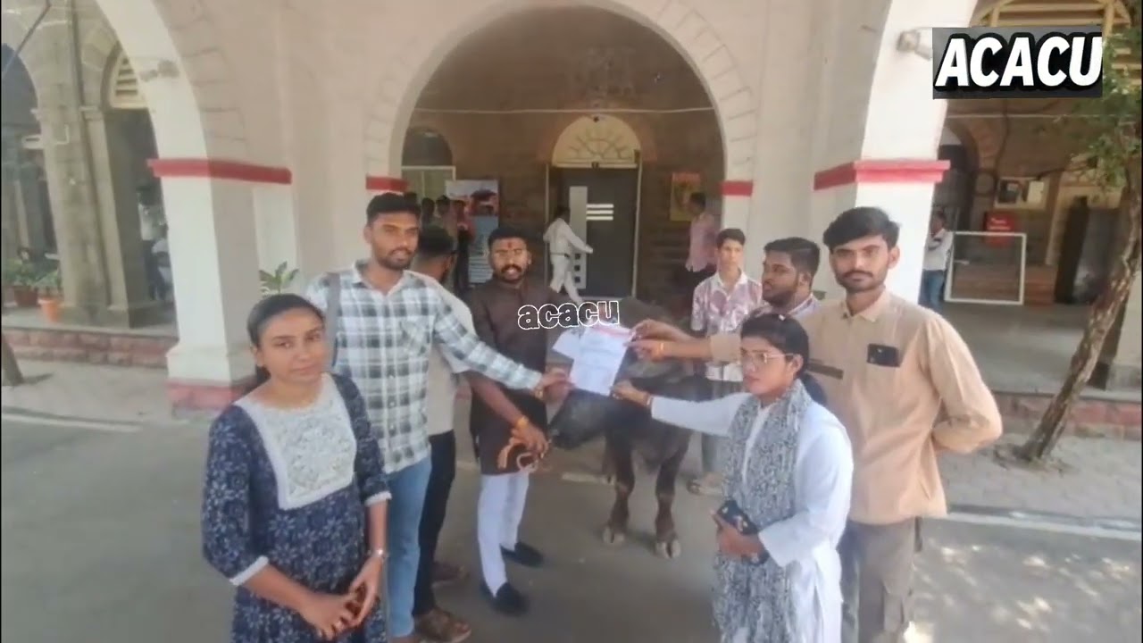 खंडवा कलेक्ट्रेट में एबीवीपी ने भैंस को दे दिया ज्ञापन. देख क्यों 