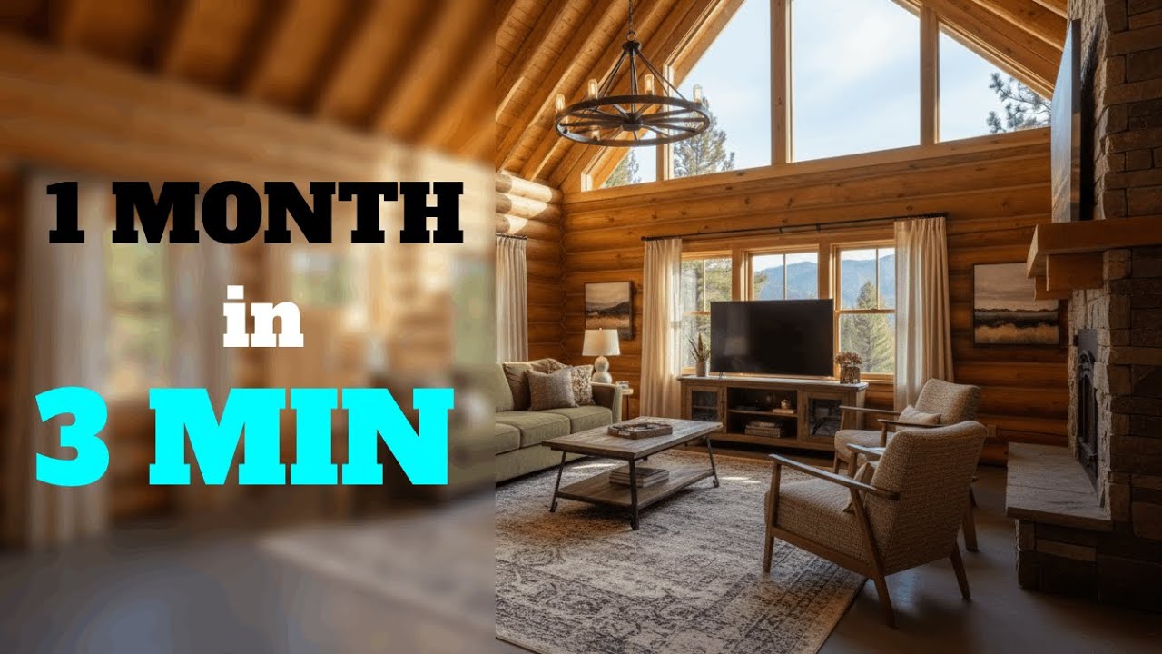 Turning Raw Land Into a Cozy Mountain Cabin 🌲 | Off-Grid Living & Farming Timelapse