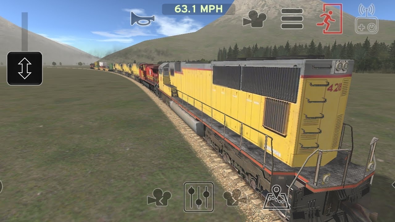 Container Train Departure from Bluecliff with 5s LHF Locomotives Train and Rail yard simulator Game 
