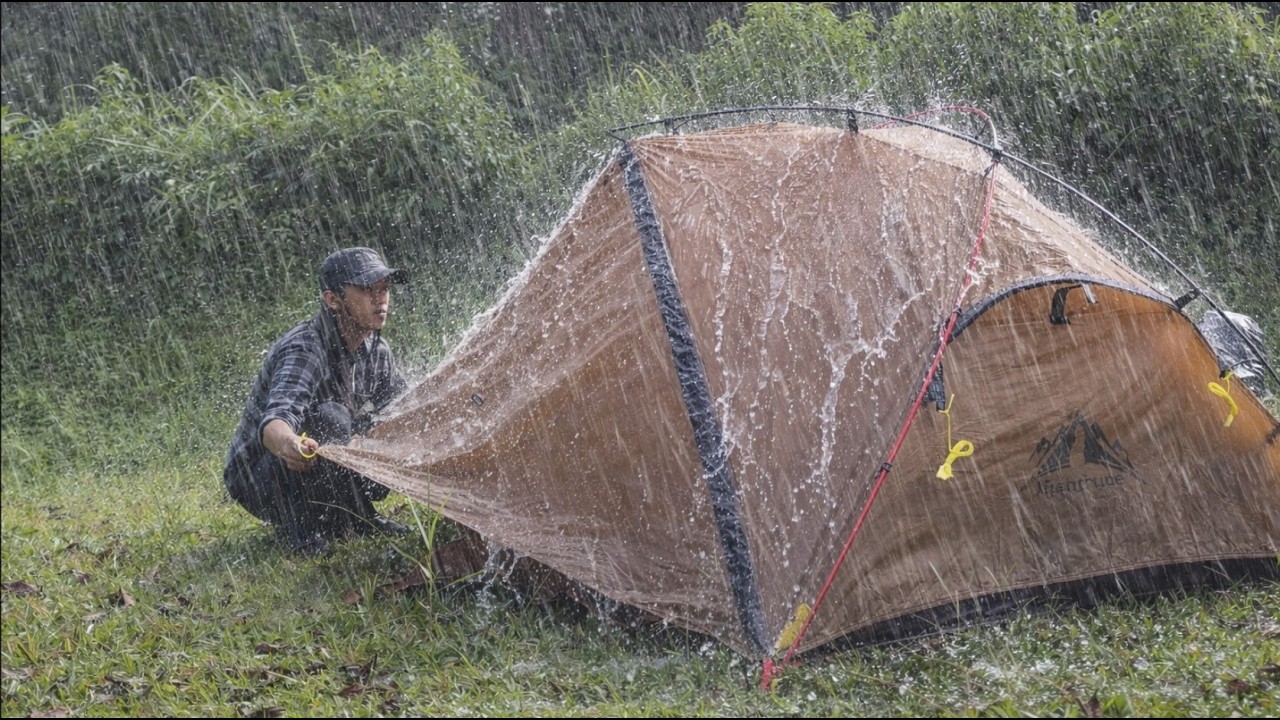 AMAZING‼️ NONSTOP HEAVY RAIN AND THUNDERSTORM⛈️ CAMPING IN A HEAVY RAIN || ASMR