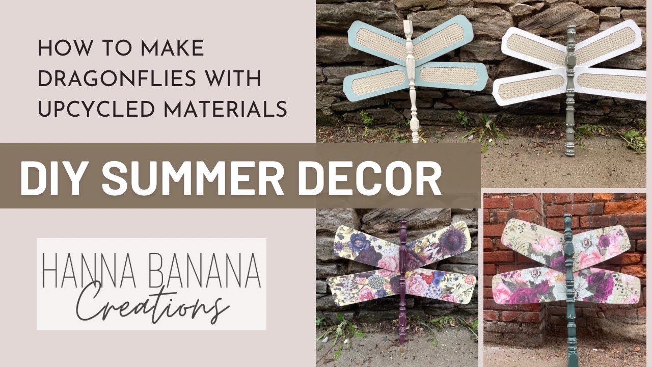 How to Make A Dragonfly from Spindles & Ceiling Fan Blades | DIY Upcycled Decor #summerdecor