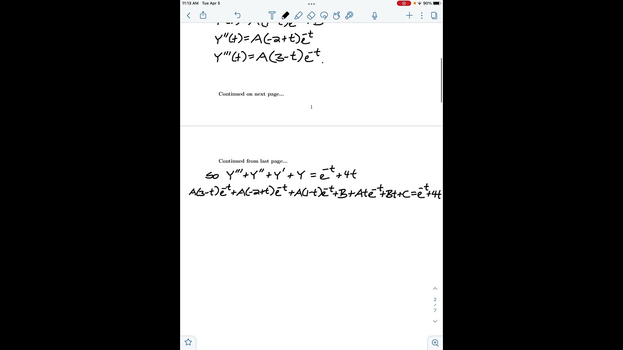 Section 4.3: The Method of Undetermined Coefficients (Higher Order)
