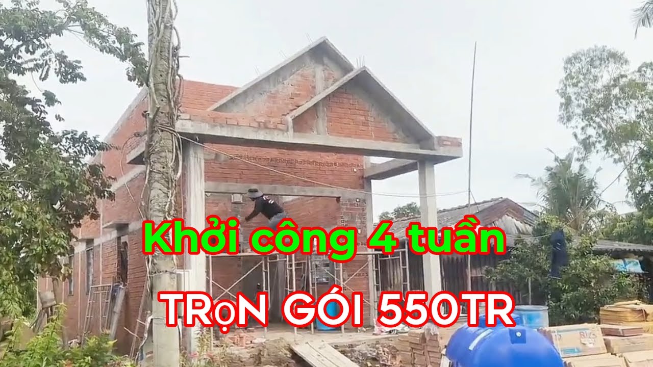 Cập nhật tiến độ căn nhà 550 triệu sau khi khởi công được 4 tuần .
