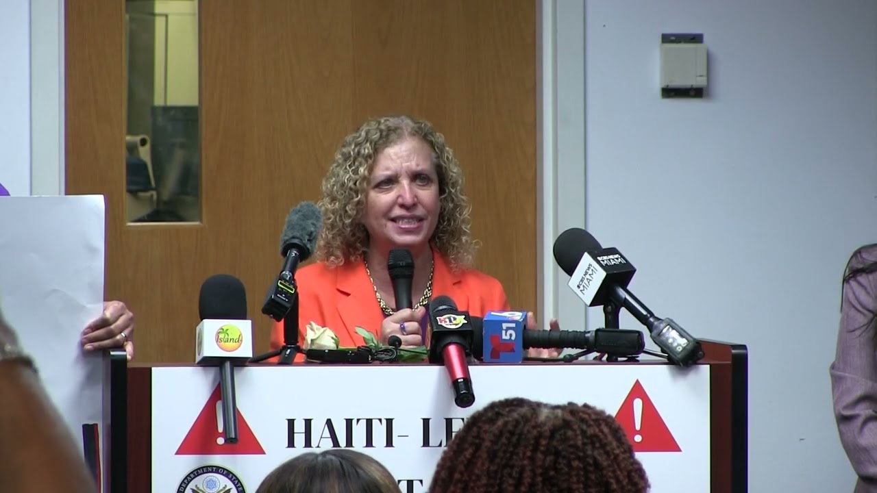 Rep  Debbie Wasserman Schultz speaks about the importance of extending TPS for Haitians