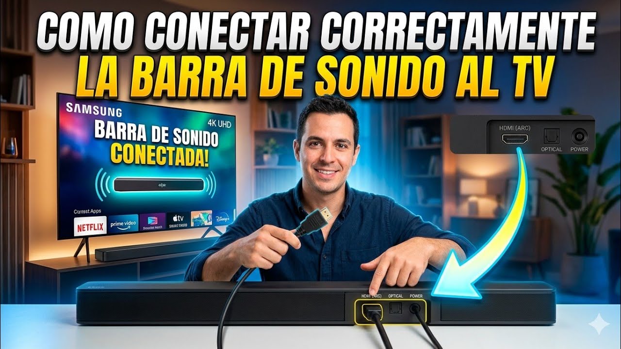 COMO CONECTAR LA BARRA DE SONIDO AL TELEVISOR CORRECTAMENTE MEDIANTE CABLE OPTICO 
