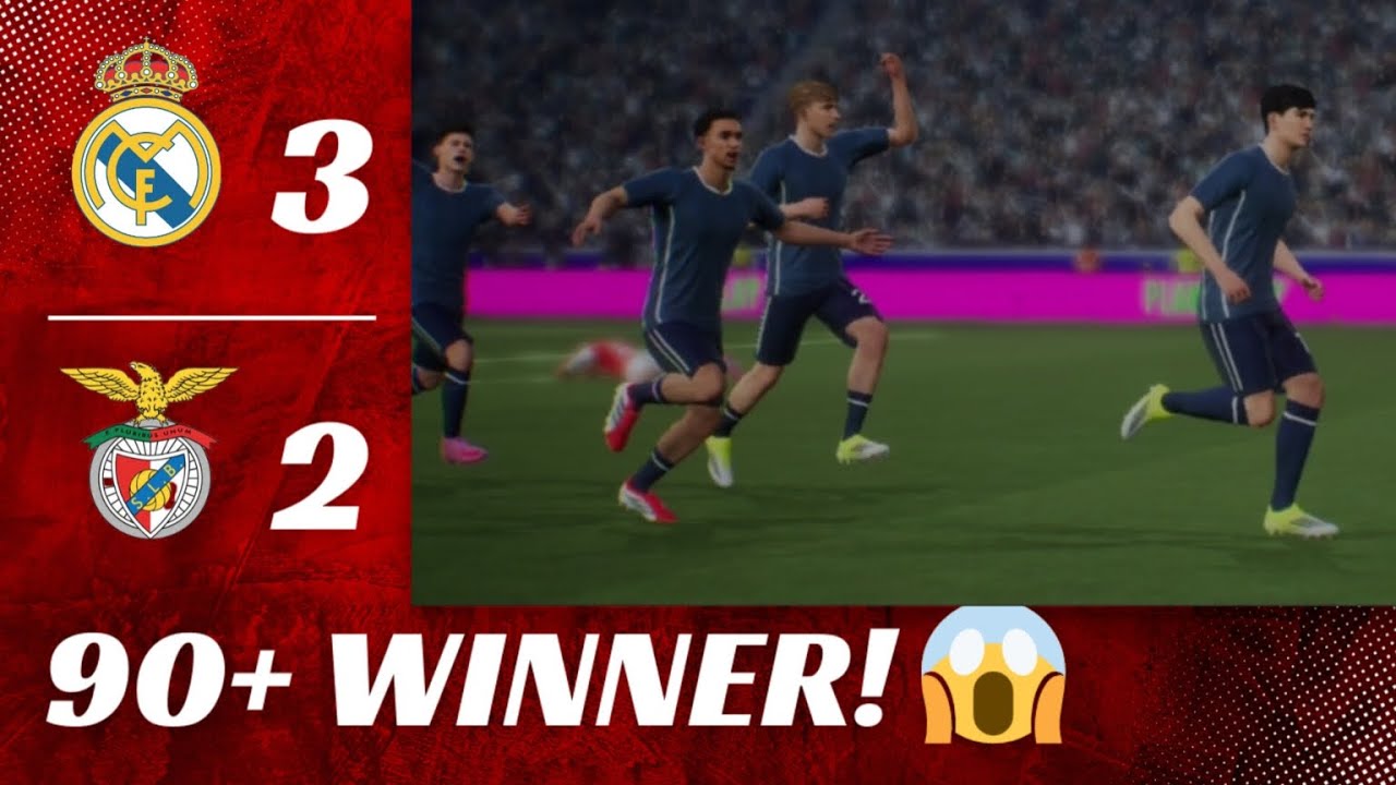 Real Madrid vs Benfica 3-2 | Last Minute Goal! 😱🔥 Extended Highlights#efootball #football 