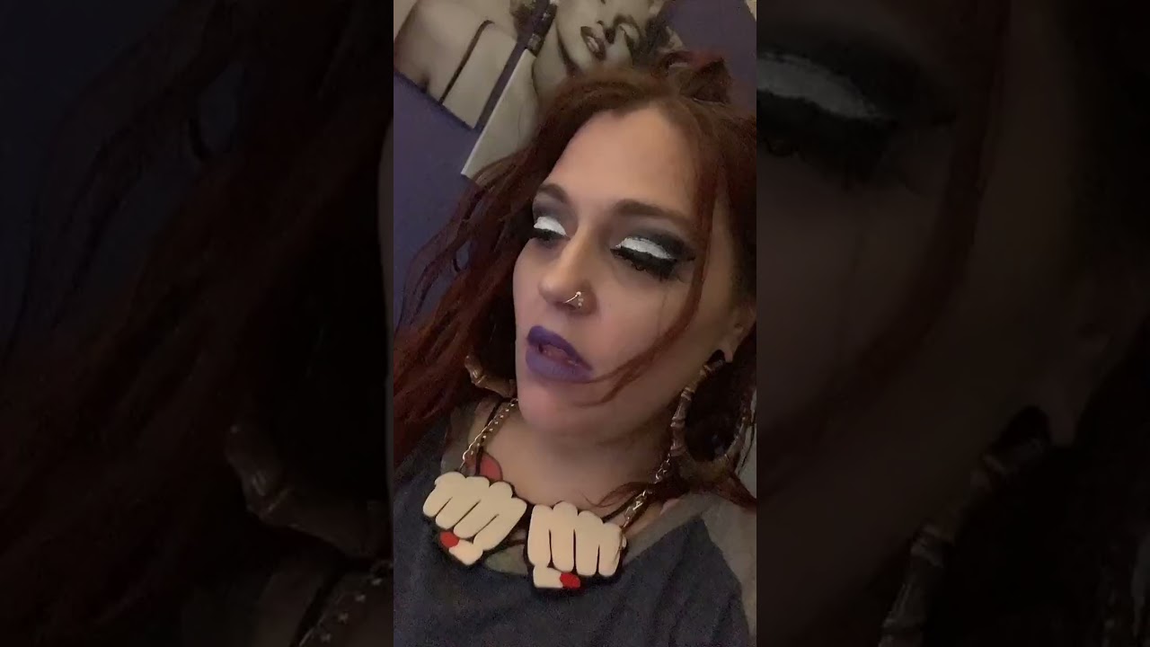 Edgy Woman Vibe Check#boldlook #statementnecklace #hoopearrings #makeupgoals