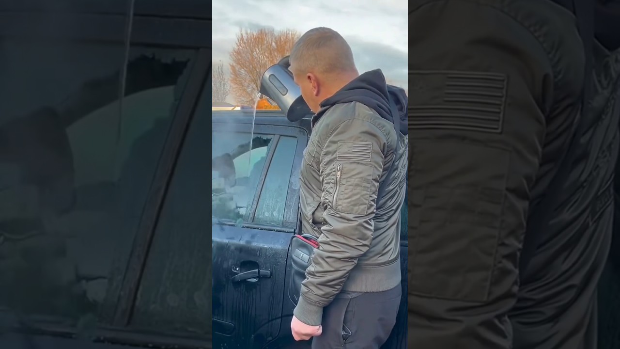 🚗❄️ Катастрофа с замерзшей машиной! Горячая вода разбила стекло 😱🔨 #shorts #shortsfeed
