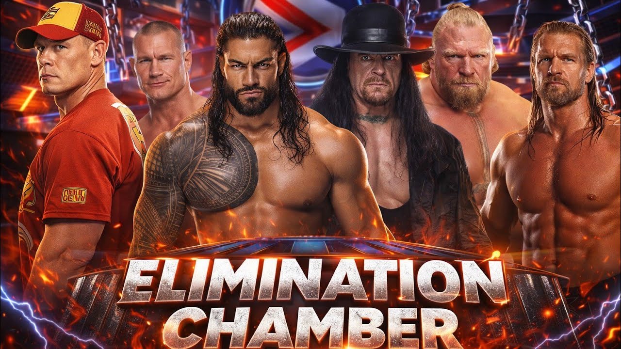 FULL MATCH-ROMAN VS ORTON VS TRIPLE H VS CENA VS BROCK VS UNDERTAKER_ELIMINATION CHAMBER MATCH 