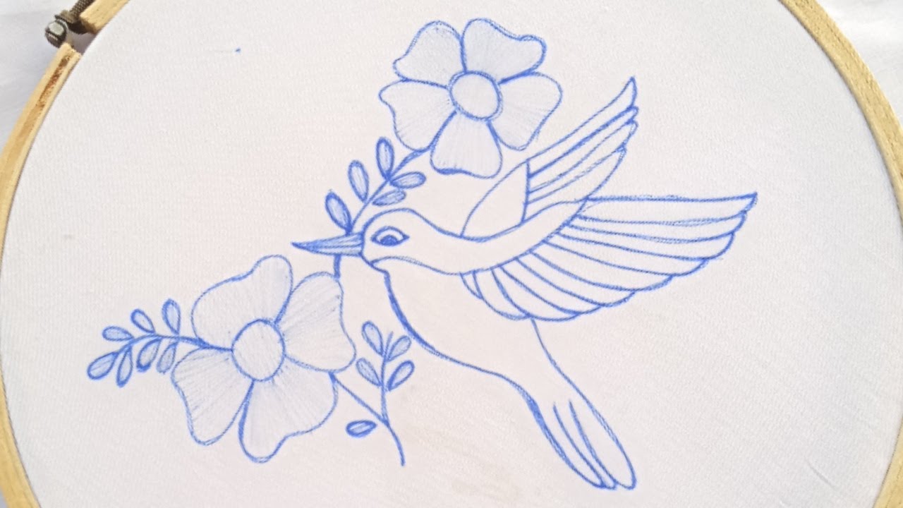 Hand embroidery design of beautiful bird 🐦 with beautiful flowers , Easy Hand Embroidery Tutorial