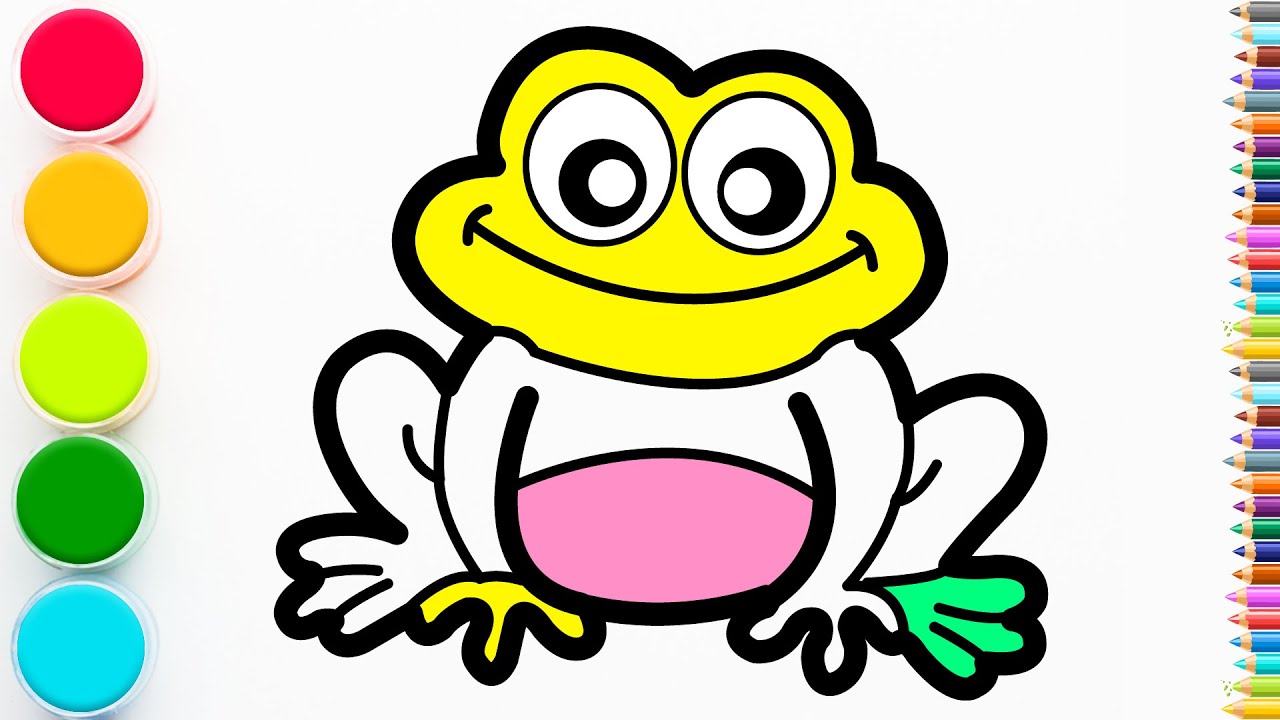 Drawing and Coloring a Frog | Step by Step