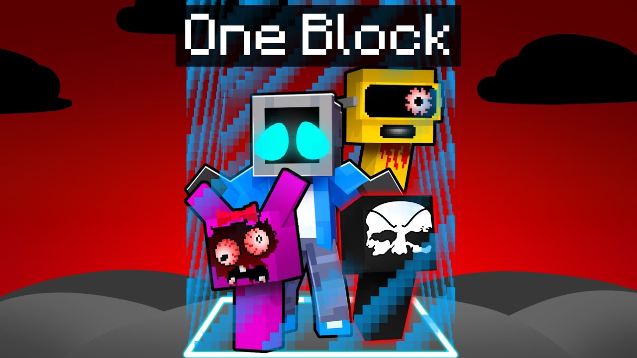 Locked on ONE BLOCK with HORROR SPRUNKI in Minecraft!