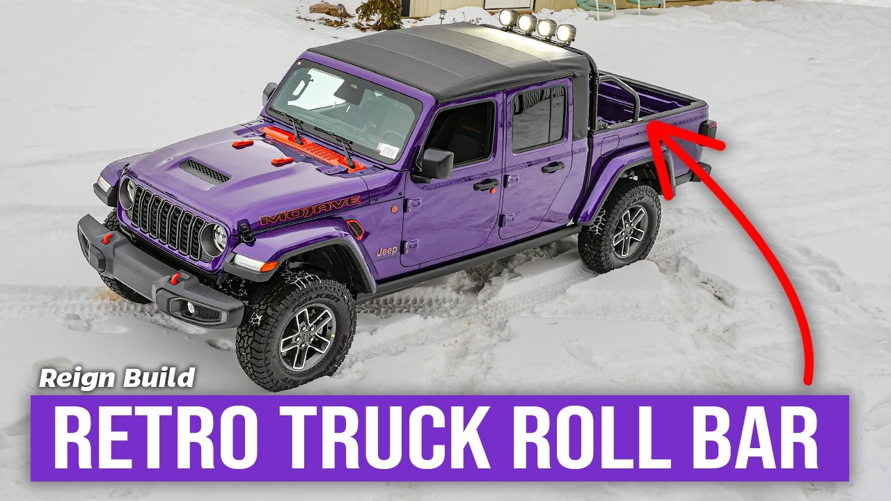 80s Inspired Bed Roll Bar & Lights for our 2026 Jeep Gladiator