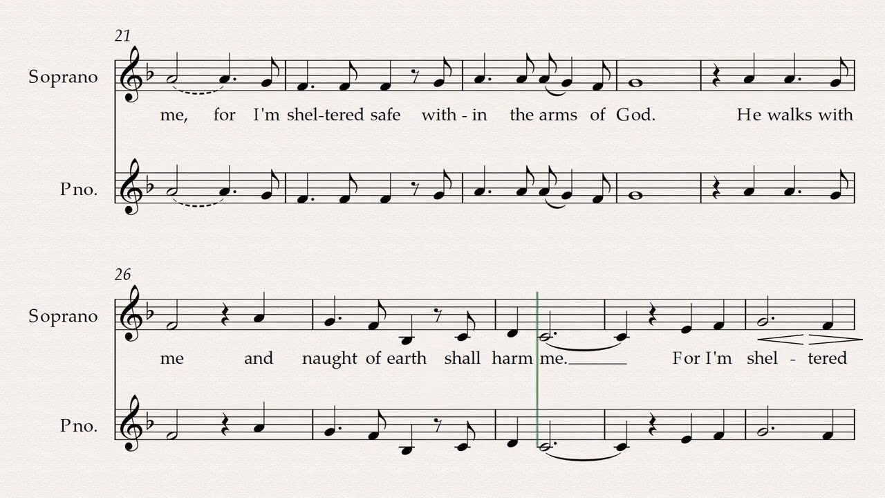 Sheltered In The Arms Of God SATB I Soprano Part I Lyrics & Notes