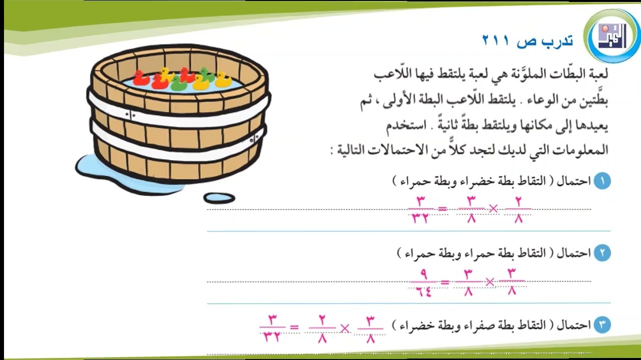 الصف السادس ـ الرياضيات ـ بند 12 3 أحداث مستقلة